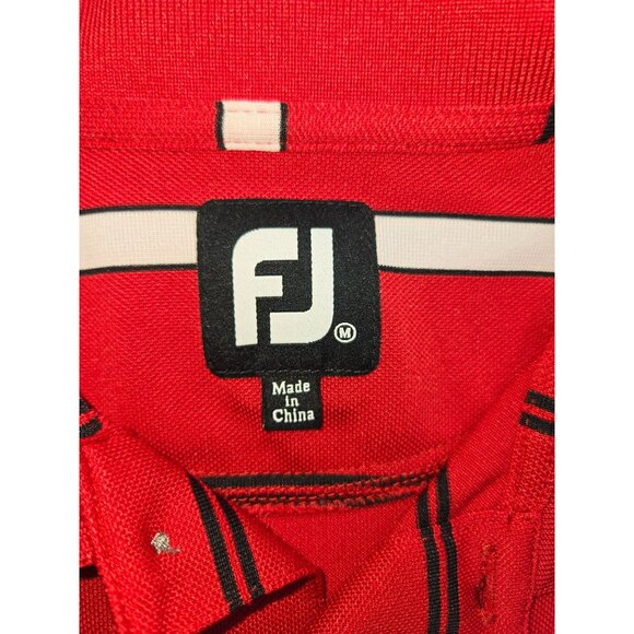 Footjoy Mens Red Striped Polo XL Golf Apparel Graystone GC - Picture 5 of 9